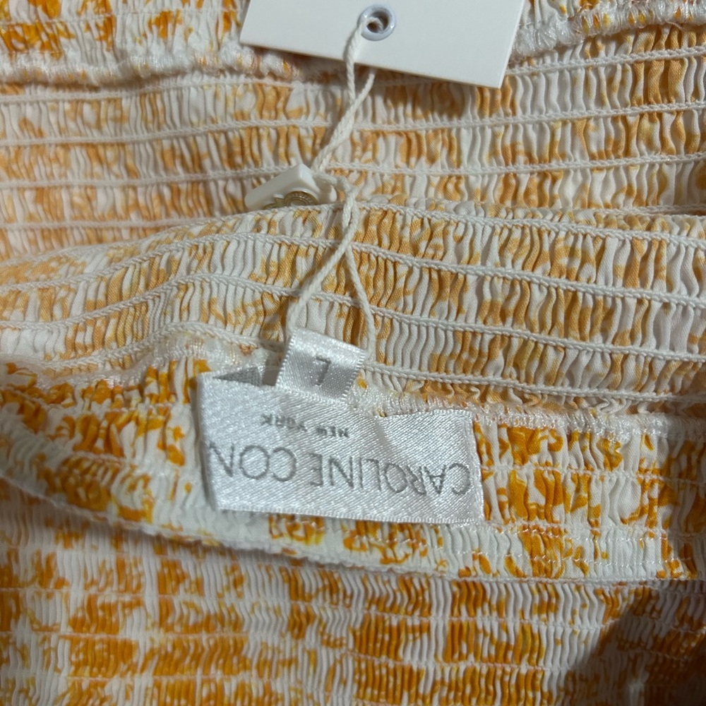 Caroline Constas Orange and White Floral Ruffled Dress - Picture 4 of 4